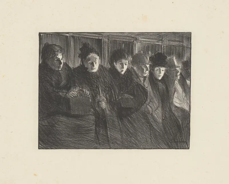 Spårvagnsinteriör av Théophile Alexandre Steinlen