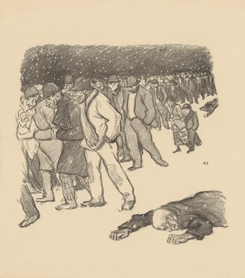 Elände under snön av Théophile Alexandre Steinlen