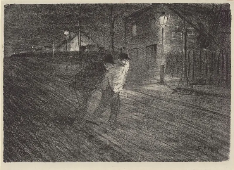 La rue Caulaincourt av Théophile Alexandre Steinlen
