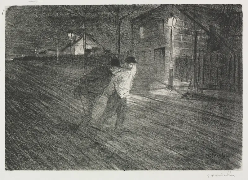 La Rue Coulaincourt av Théophile Alexandre Steinlen
