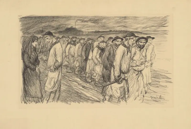 Utgången ur gruvan av Théophile Alexandre Steinlen