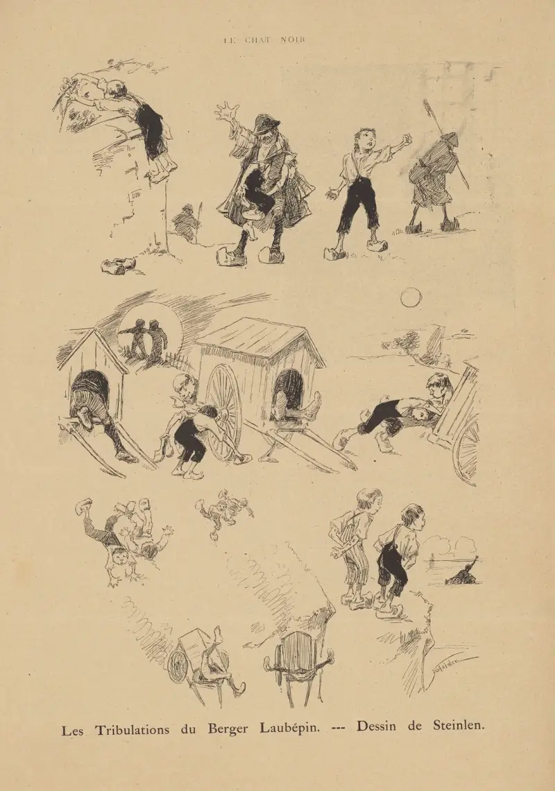 Herdens Laubépins vedermödor av Théophile Alexandre Steinlen