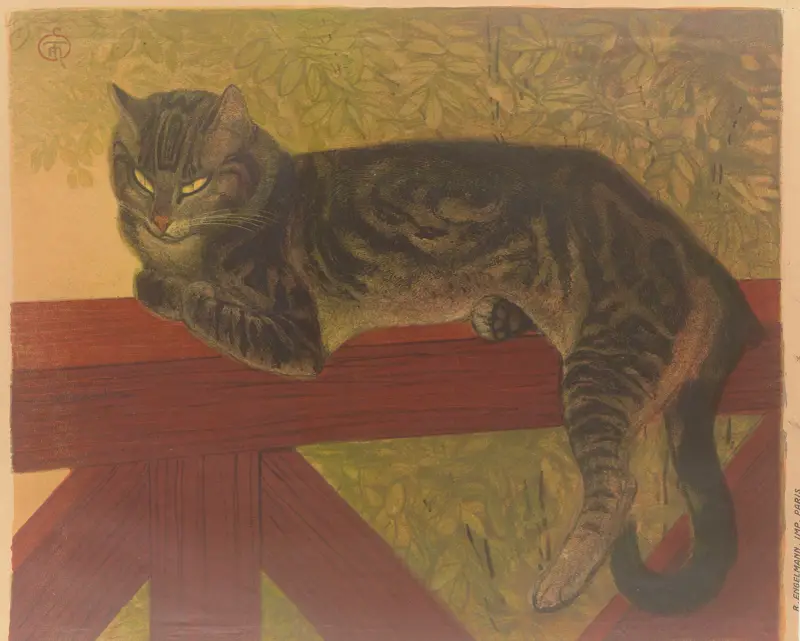 Sommaren, katt på en balustrad av Théophile Alexandre Steinlen