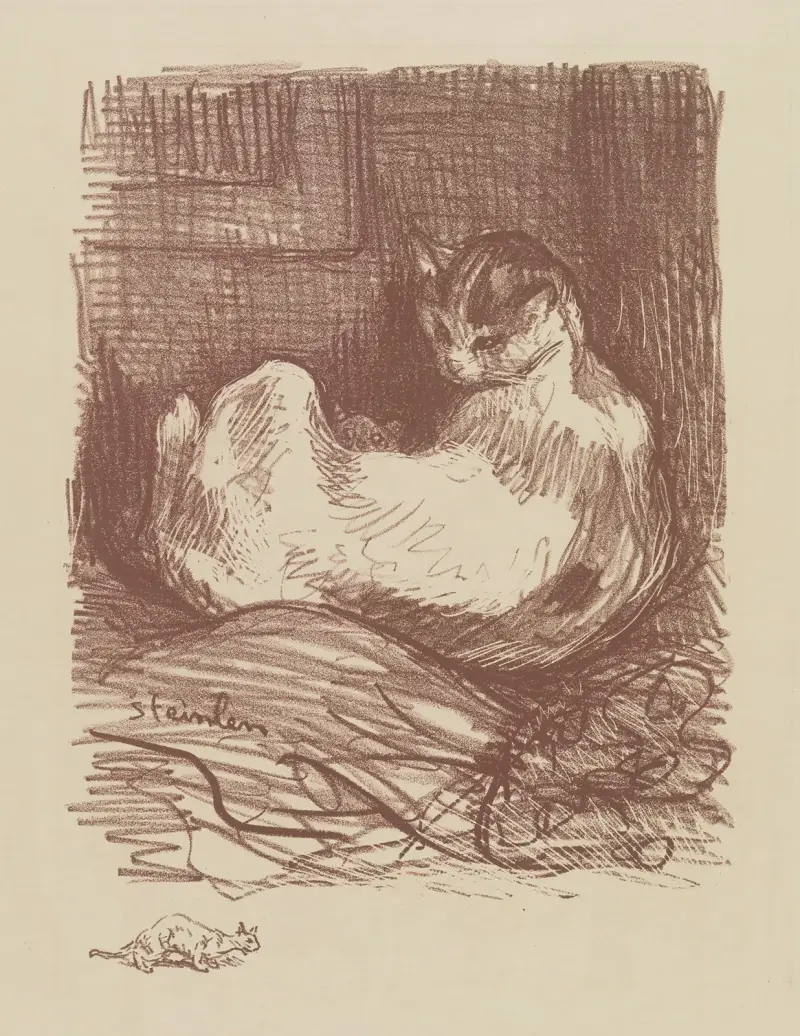 Mamma katt av Théophile Alexandre Steinlen