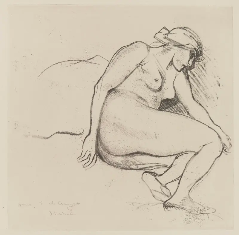 Sittande naken av Théophile Alexandre Steinlen