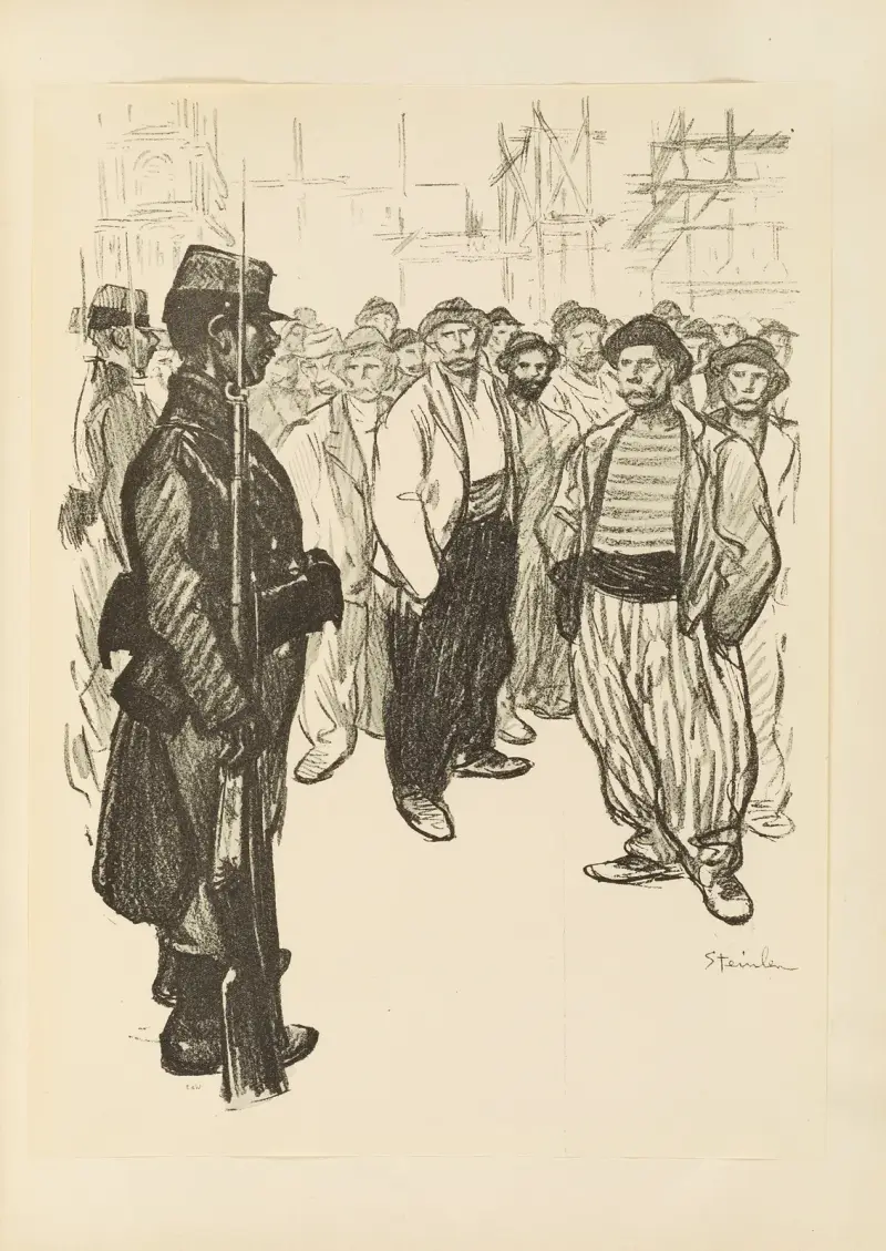 On Strike av Théophile Alexandre Steinlen