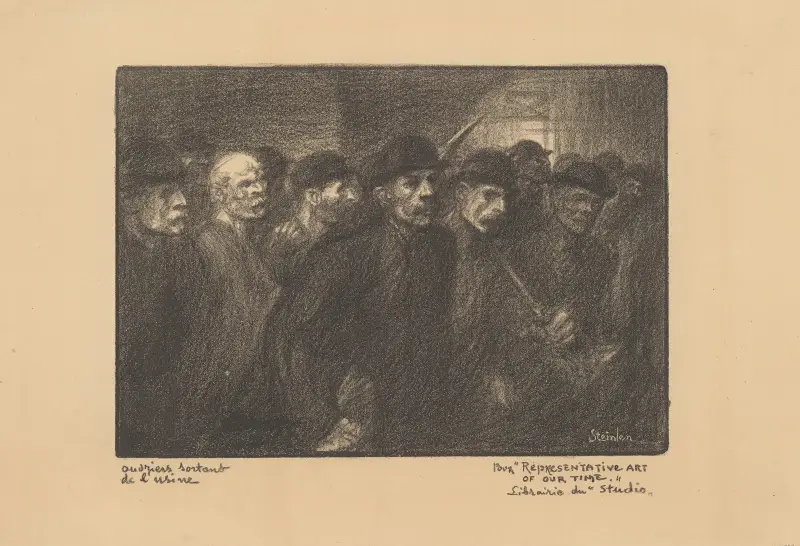 Arbetare som lämnar fabriken av Théophile Alexandre Steinlen