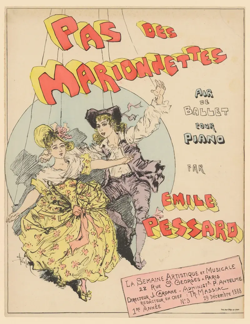 Pas des marionnettes, air de ballet pour piano par Emile Pessard av Théophile Alexandre Steinlen
