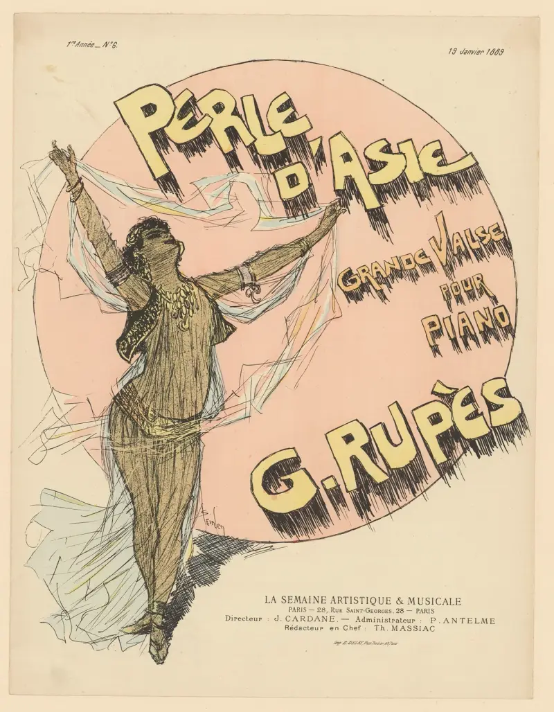 Perle d’Asie, grande valse pour piano, G. Rupès av Théophile Alexandre Steinlen