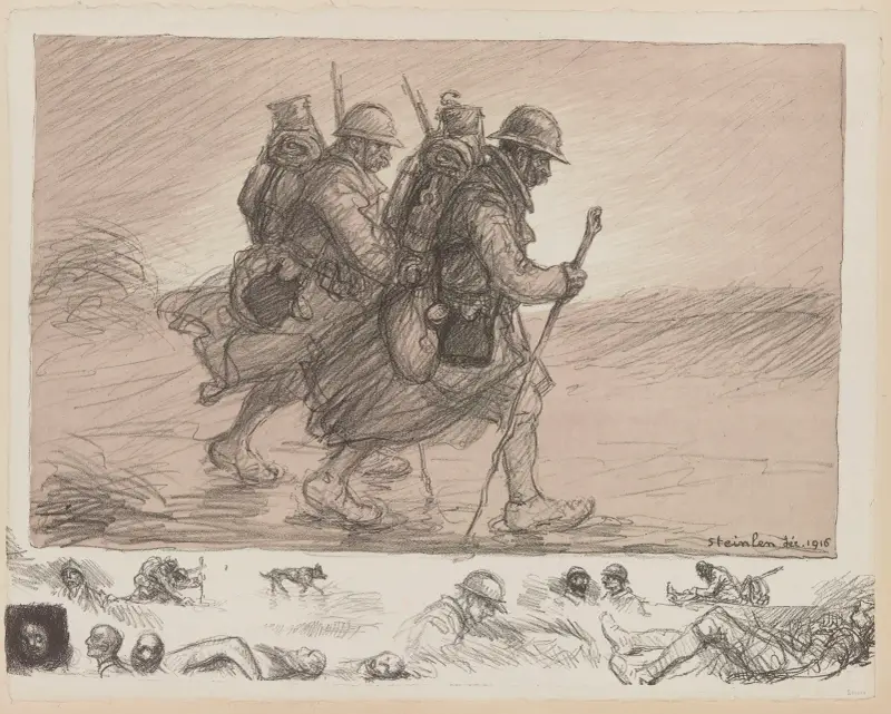 Poilu på marsch av Théophile Alexandre Steinlen