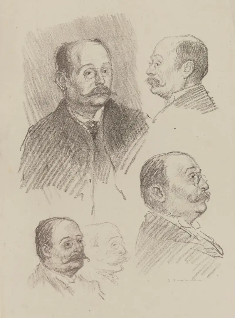 Porträtt av man med pince-nez av Théophile Alexandre Steinlen