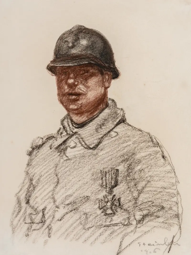 Porträtt av en soldat av Théophile Alexandre Steinlen