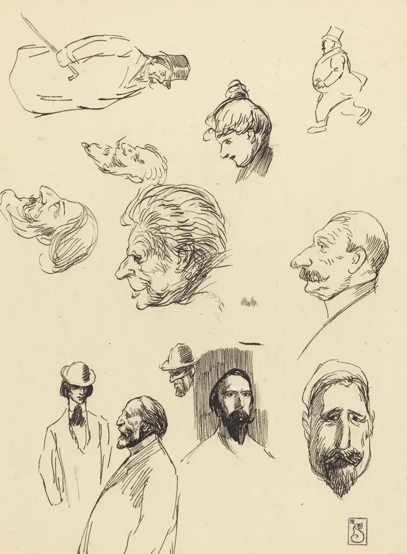 Studier av figurer och huvuden av Théophile Alexandre Steinlen