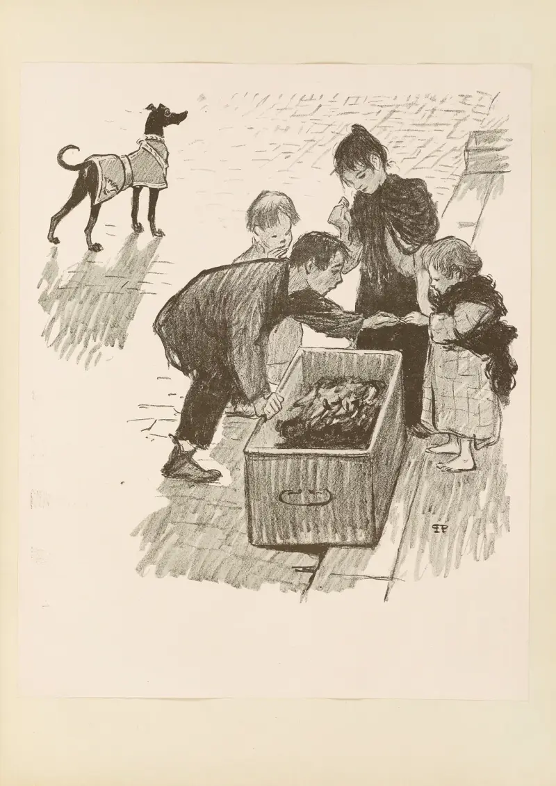 Barnen och den rike mannens hund av Théophile Alexandre Steinlen