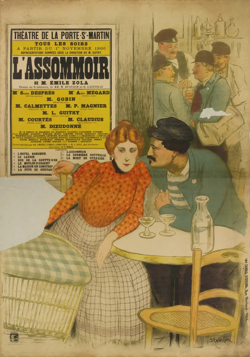 Théâtre de la Porte-St.-Martin. L’Assommoir av Théophile Alexandre Steinlen