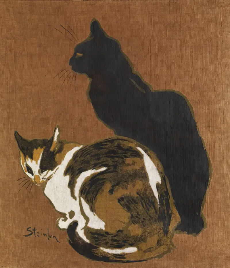 Två katter av Théophile Alexandre Steinlen
