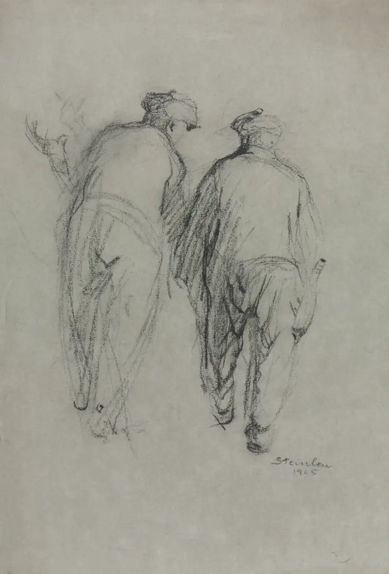 Två män i arbete, sedda bakifrån av Théophile Alexandre Steinlen