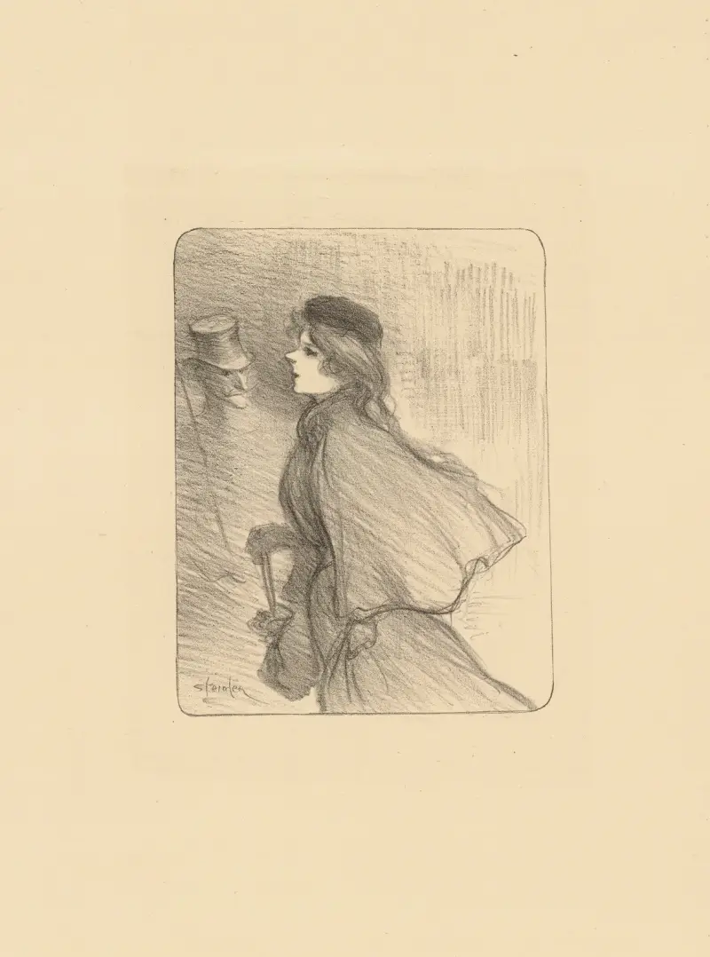 Une femme qui pass av Théophile Alexandre Steinlen