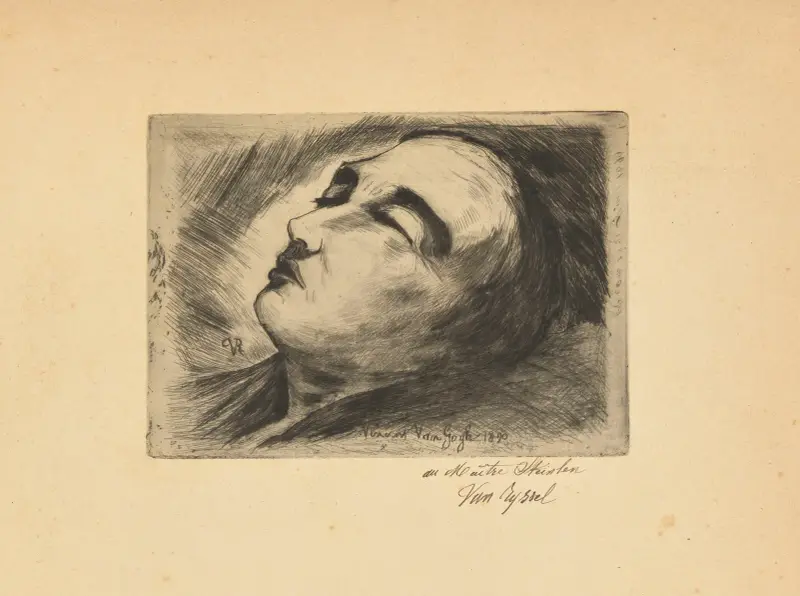 Vincent van Gogh på sin dödsbädd av Théophile Alexandre Steinlen