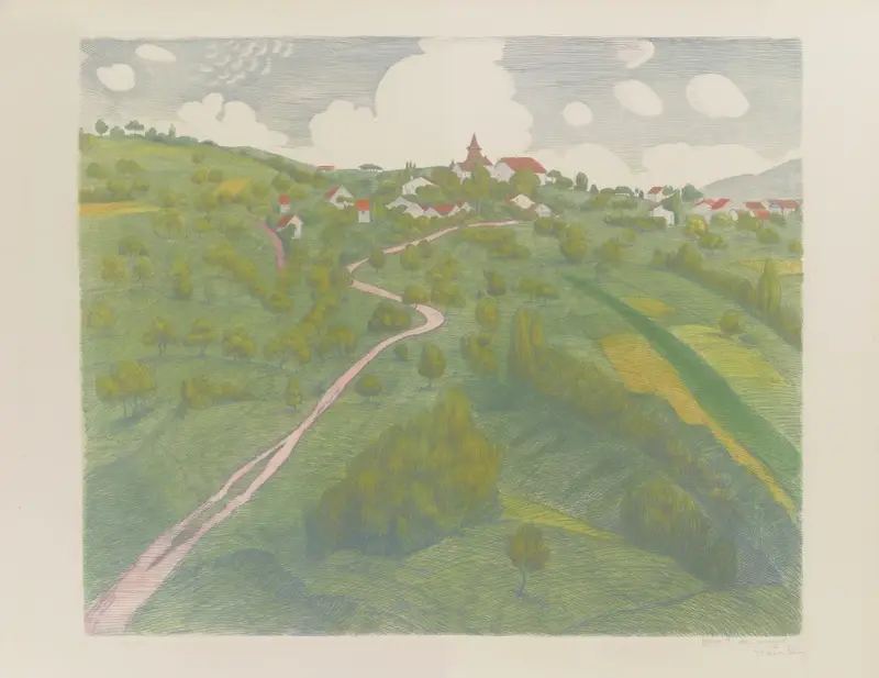 Utsikt över Belmont, nära Lausanne av Théophile Alexandre Steinlen