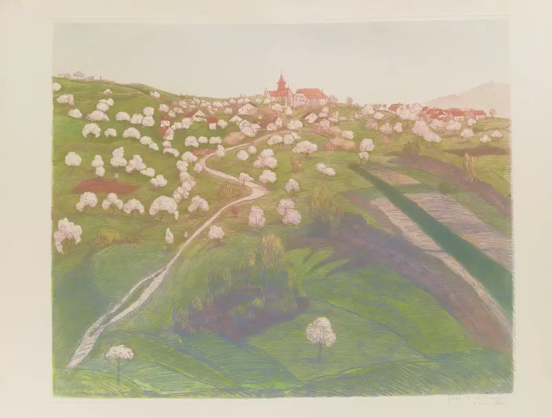 Vy över Belmont, nära Lausanne, nr 2 av Théophile Alexandre Steinlen
