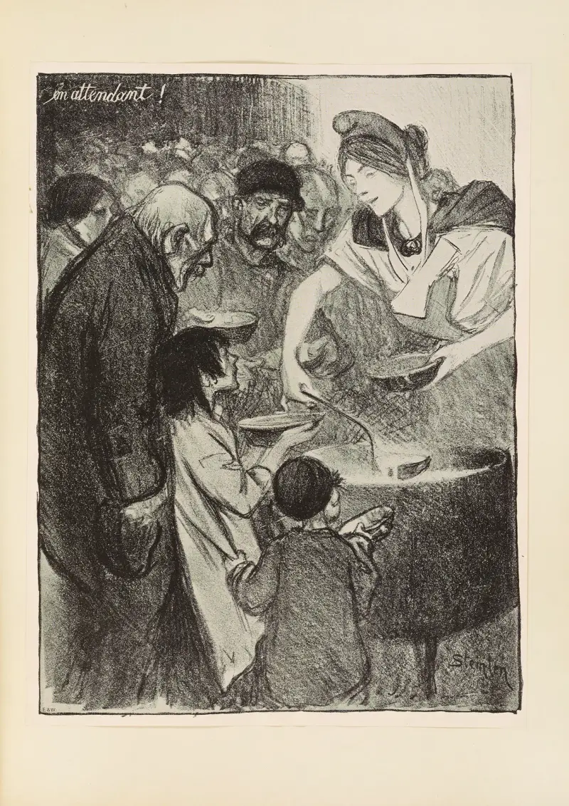 Väntar på sin tur av Théophile Alexandre Steinlen