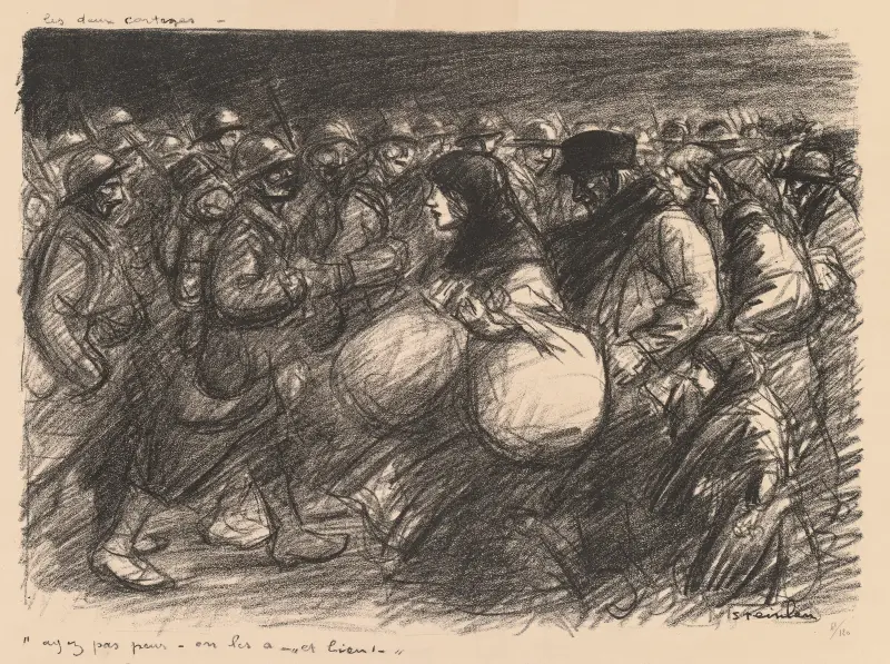 Krigsskisser; De två processionerna av Théophile Alexandre Steinlen