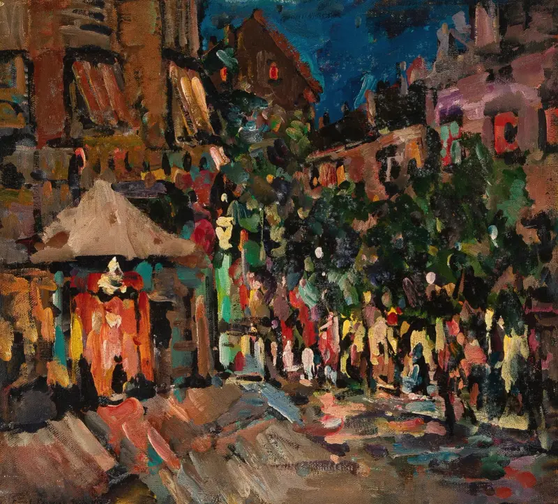 Paris, natt, Montparnasse av Konstantin Alexeevich Korovin