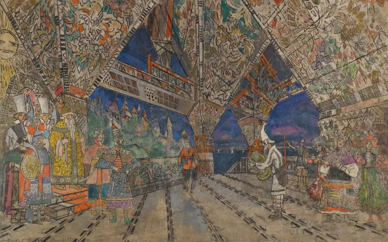 Stage Design For Le Coq D’or av Konstantin Alexeevich Korovin