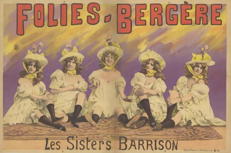 Folies-Bergère. Les Sisters Barrison av Alfred Choubrac