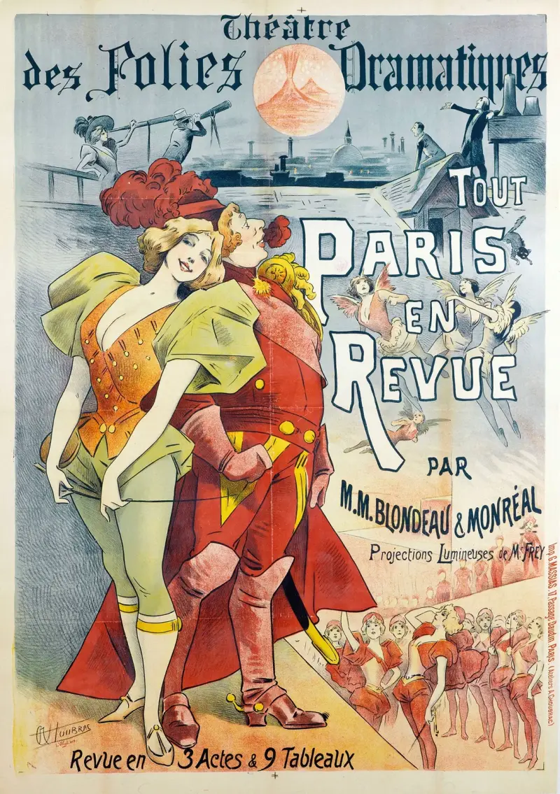 Théâtre Des Folies Dramatiques, Tout Paris En Revue Par M.M. Blondeau And Monreal av Alfred Choubrac