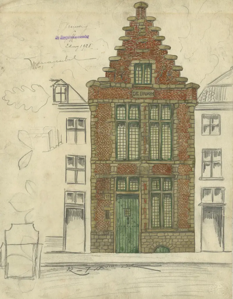 A. Drömmen; Projekt för huset på Sint Antoniusstraat och B. Kastanjeblad av Alfred Ost