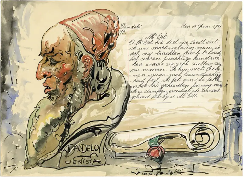 Brief Dandelé von Alfred Ost