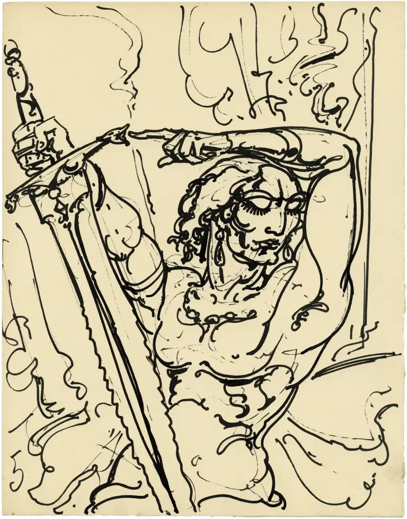 Figur med svärd av Alfred Ost