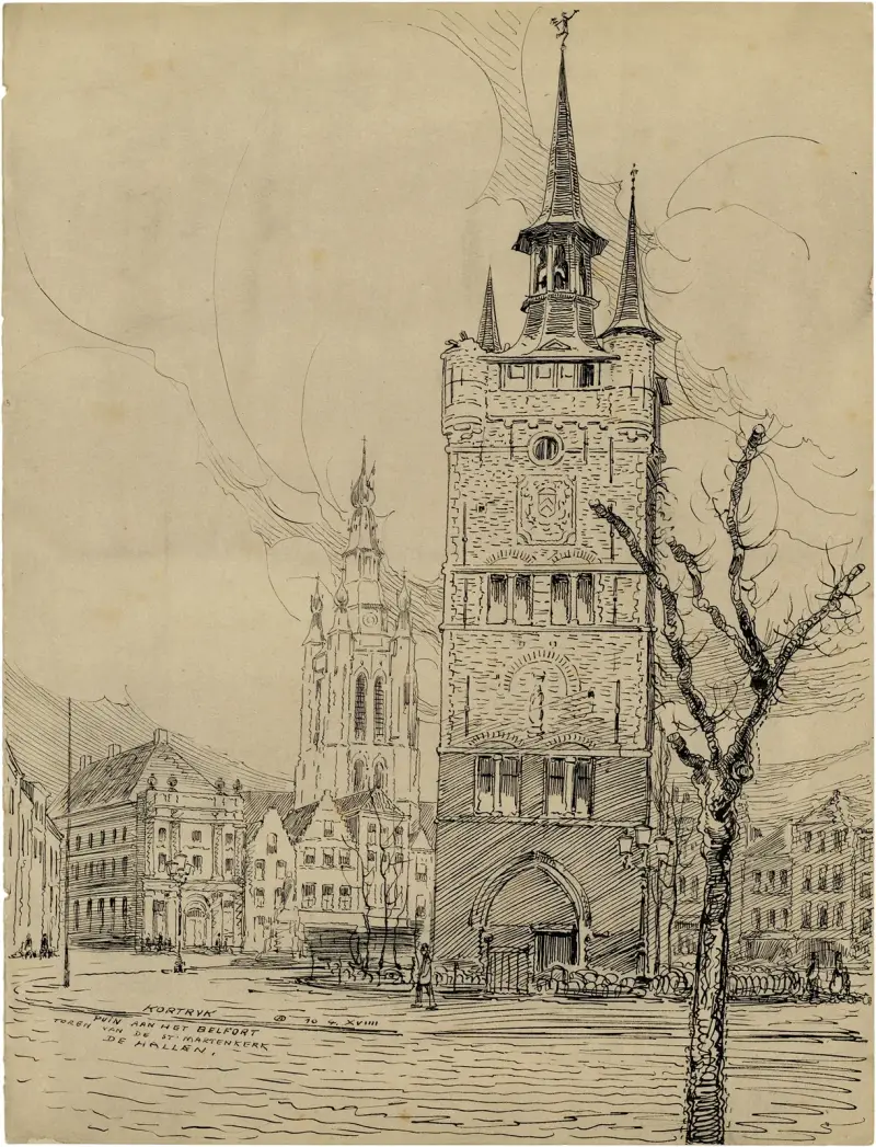 Der Belfried von Kortrijk von Alfred Ost