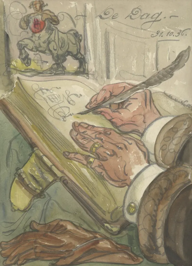 Illustratie bij De Dag oct 1936 av Alfred Ost