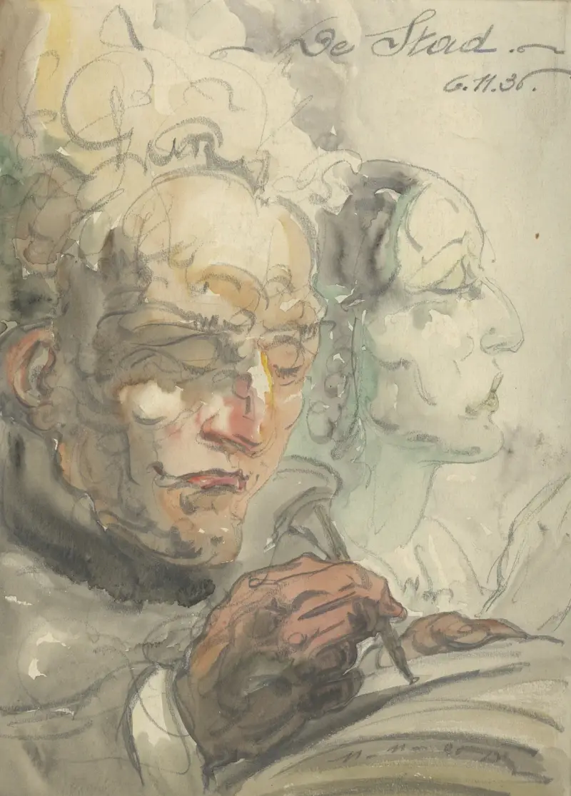 Illustration till De Stad november 1936 av Alfred Ost