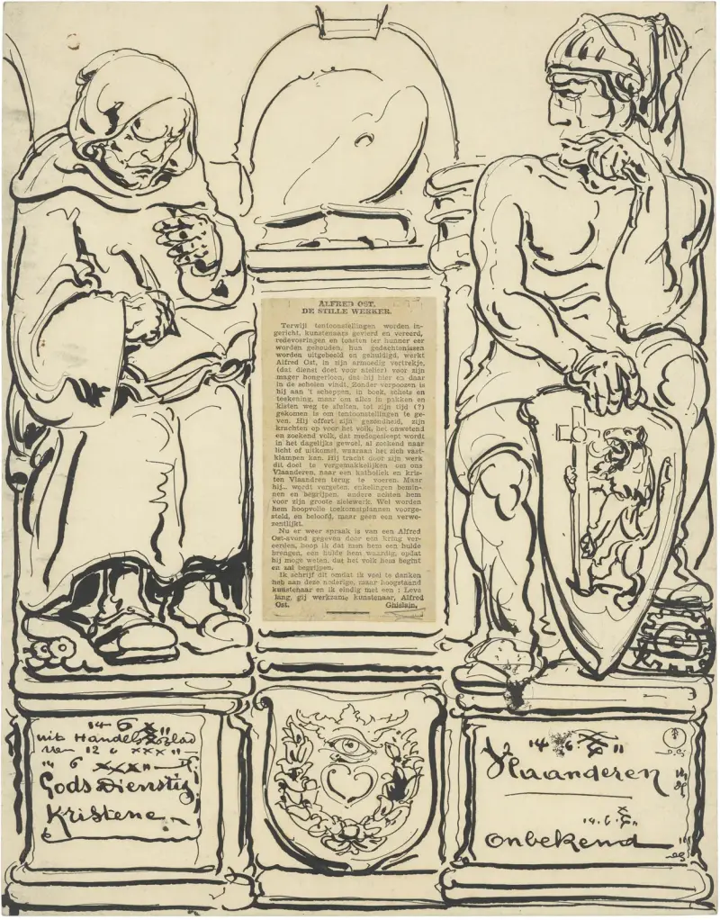 Illustratie bij de Stille Werker uit Handelsblad jun 1932 av Alfred Ost