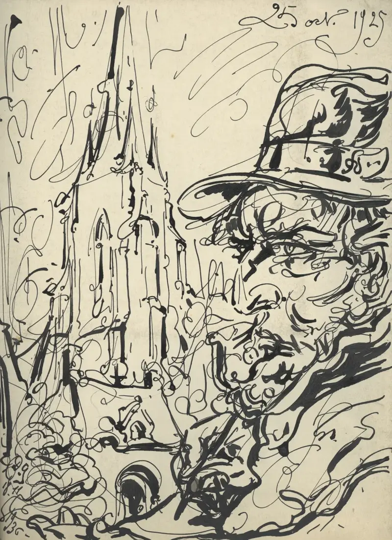 Illustration till Studio Kunstleven Magazine oktober 1925 av Alfred Ost