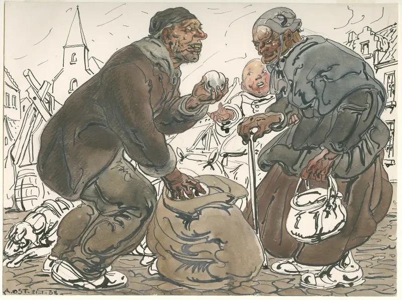 Marktszene, 1938 – Nr. 2 von Alfred Ost