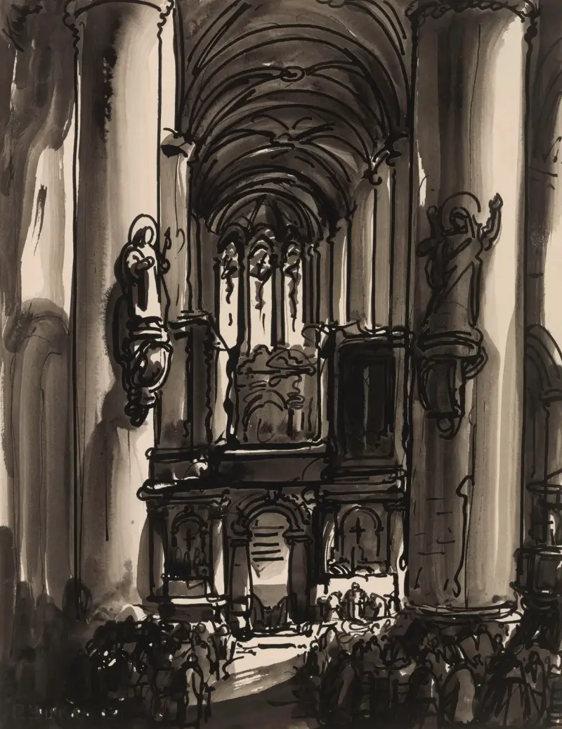 St. James’ Church in Antwerp av Alfred Ost