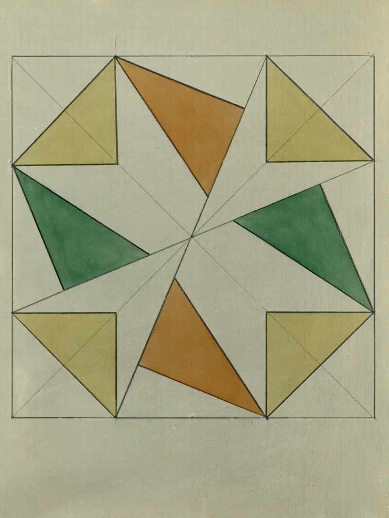 Fyrkant med trianglar av Alfred Ost