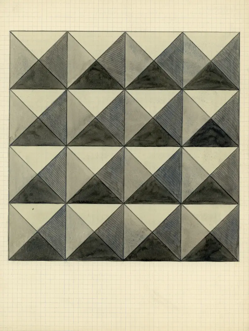 Fyrkant och trianglar i kvadrat av Alfred Ost