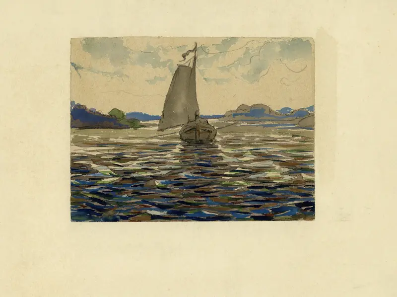 Segelboot auf dem Wasser von Alfred Ost