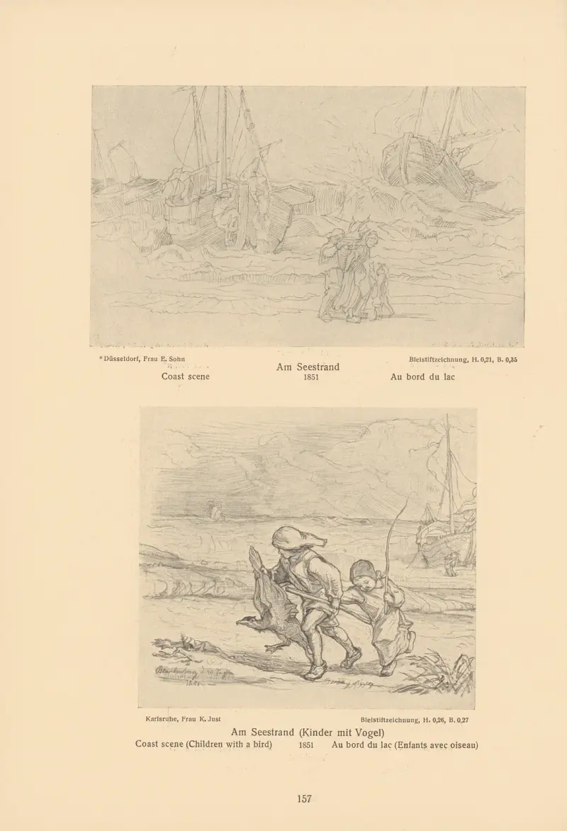 Kustscen (Barn med fågel) av Alfred Rethel