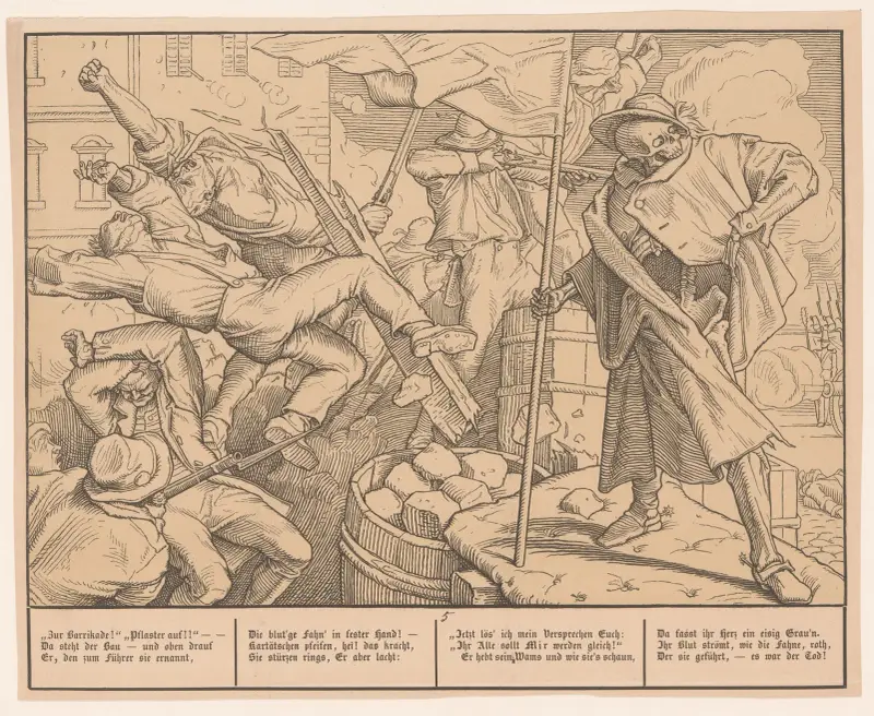 Death on the barricade (Der Tod auf der Barrikade) av Alfred Rethel
