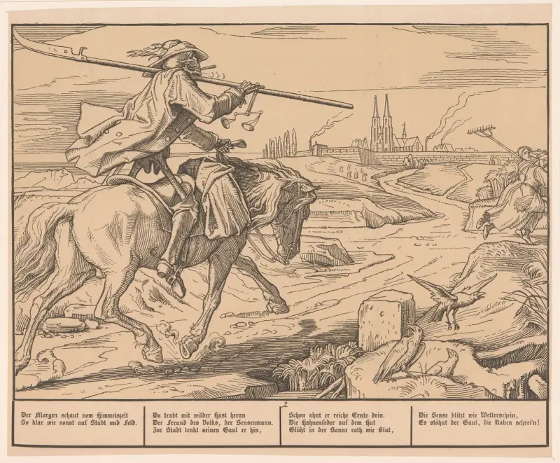 Döden rider mot staden av Alfred Rethel