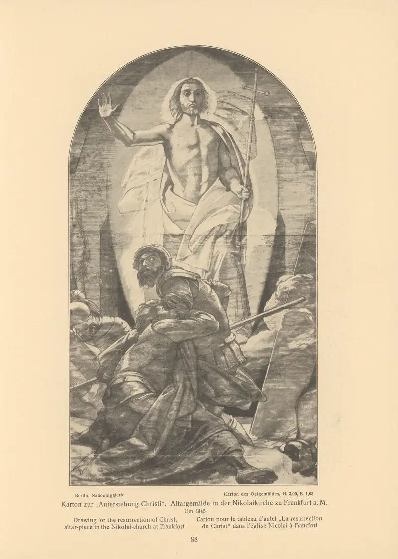 Drawing for the resurrection of Christ, altar-piece in the Nikolai-church at Frankfort av Alfred Rethel