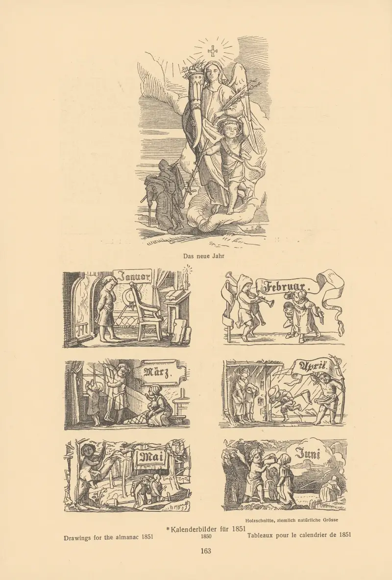 Drawings for the almanac 1851 av Alfred Rethel