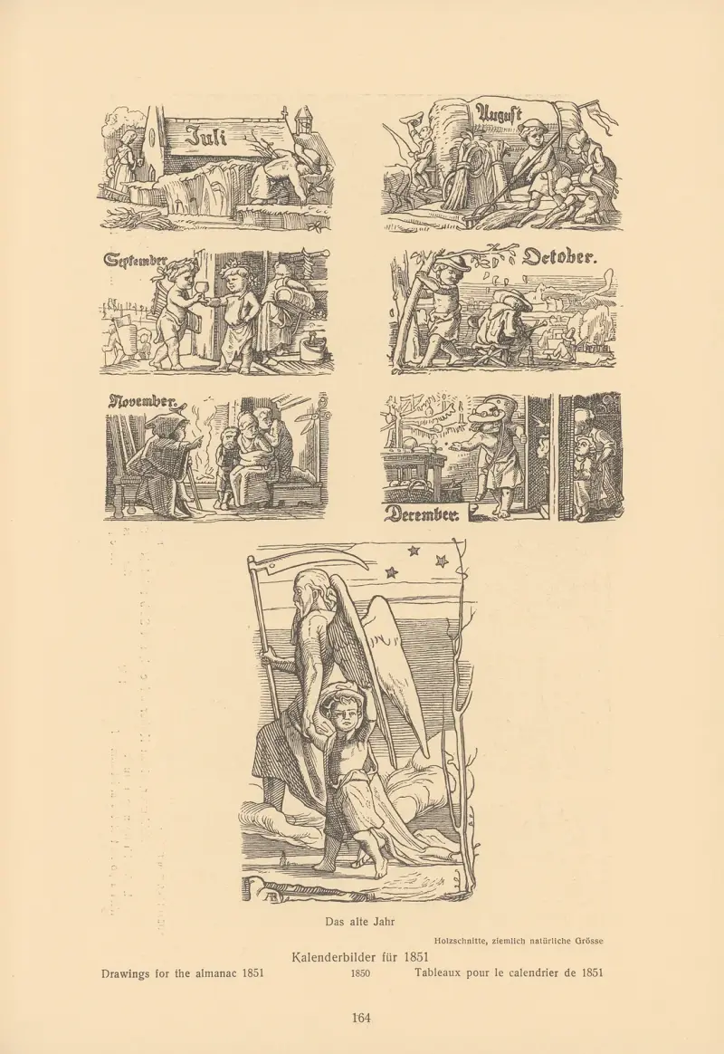Teckningar till almanackan 1851 av Alfred Rethel